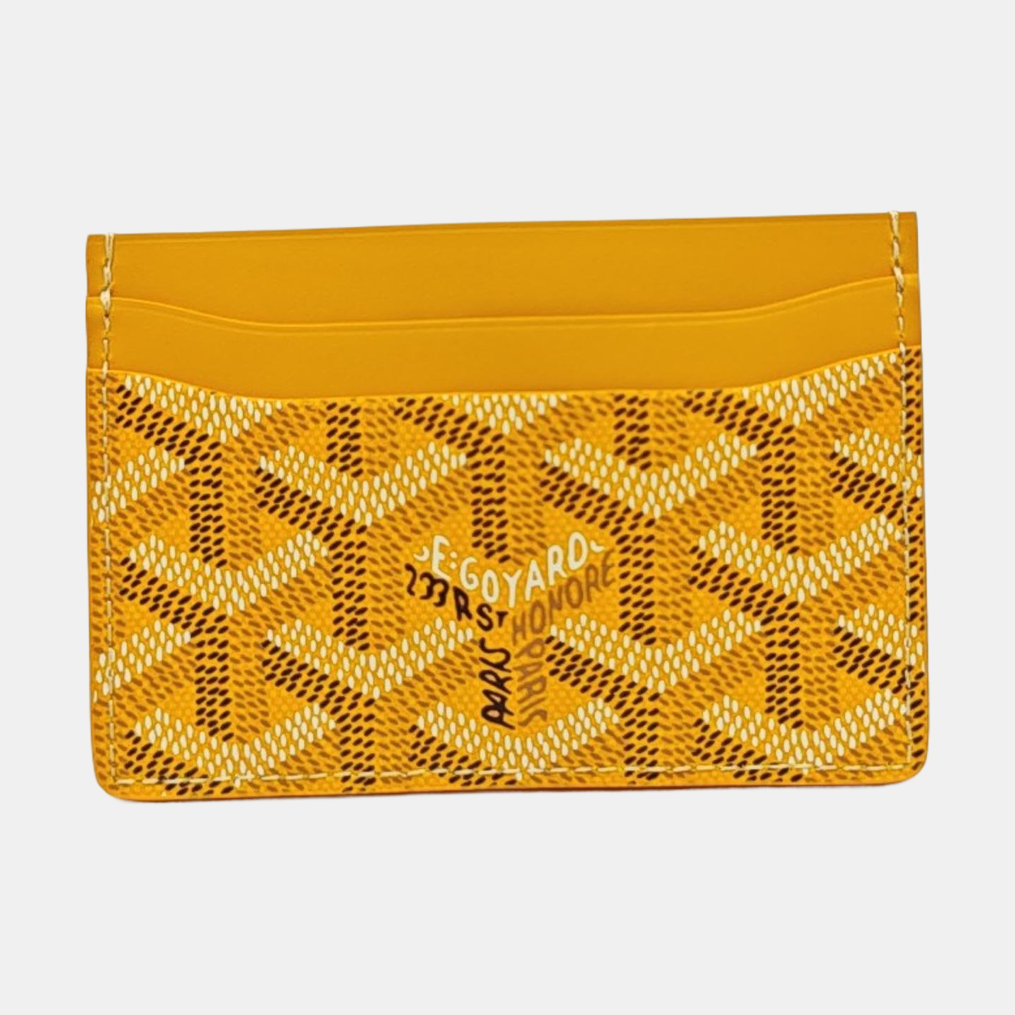 Coated Canvas Card Holder Yellow