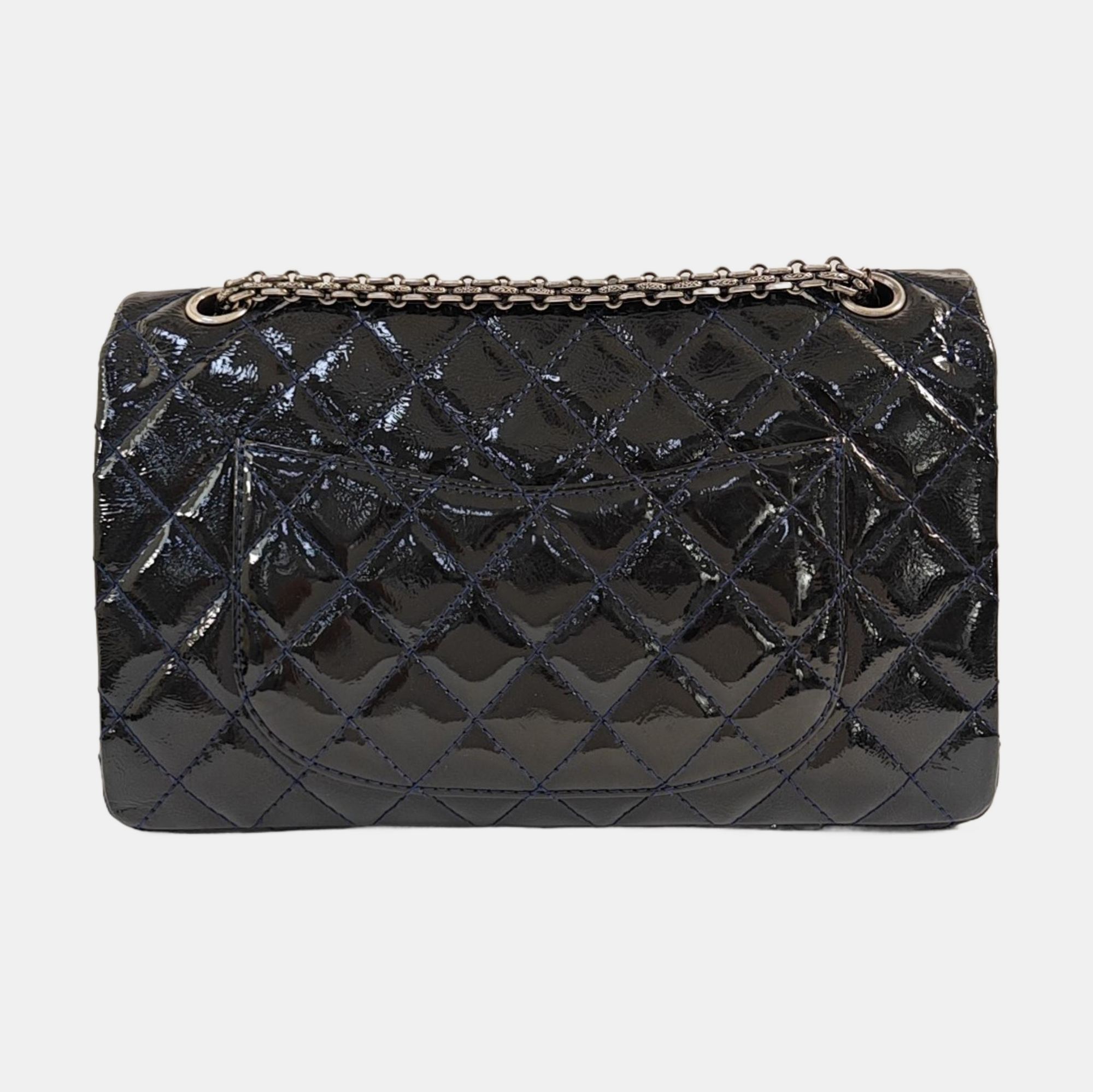 2.55 227 (jumbo) Quilted Patent Leather Blue