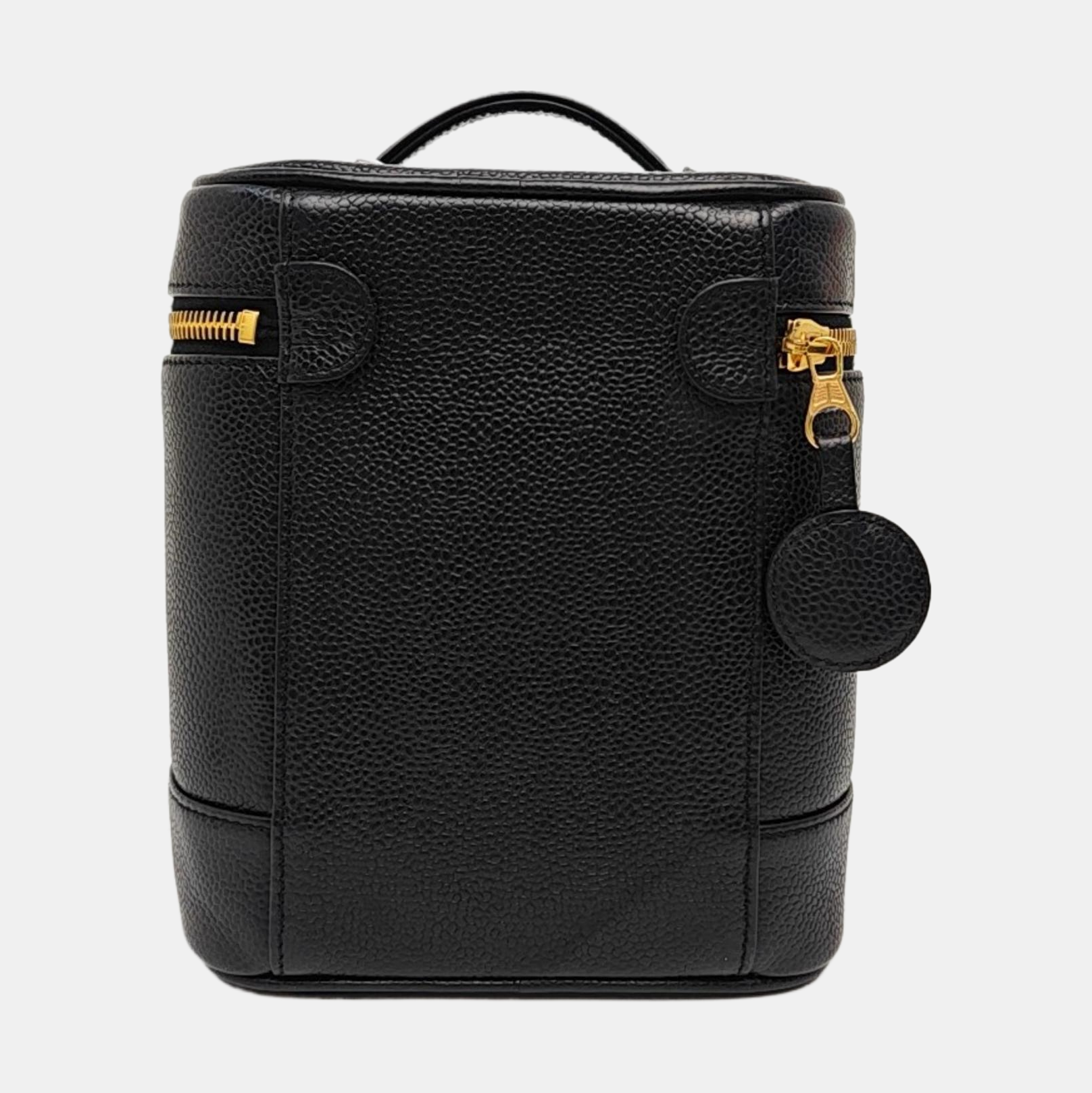 VINTAGE COSMETIC BAGS Grained Calfskin Black