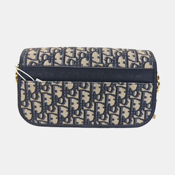 Oblique Canvas Shoulder Bag Blue