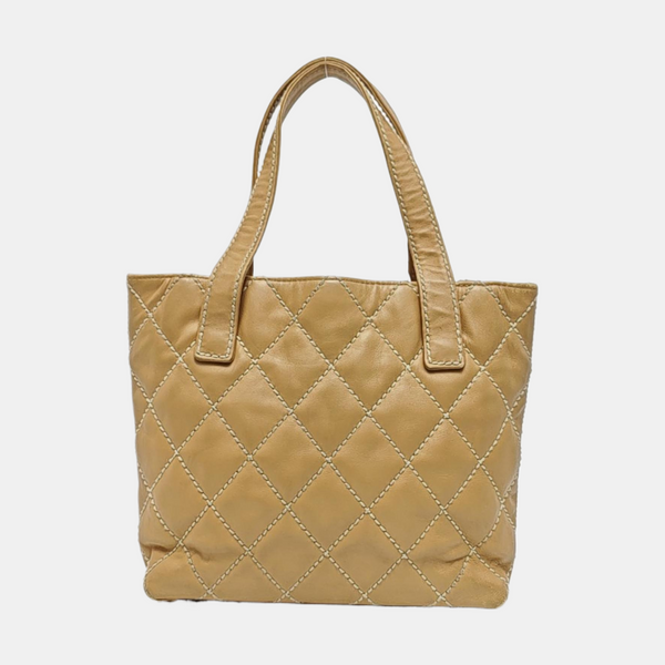 SURPIQUE Quilted Calfskin Beige