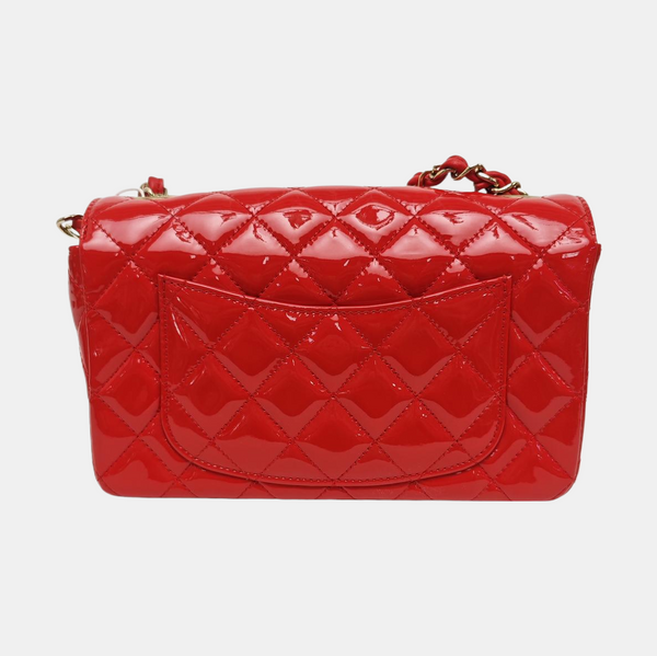 CLASSIC FLAP Mini Quilted Patent Leather Red