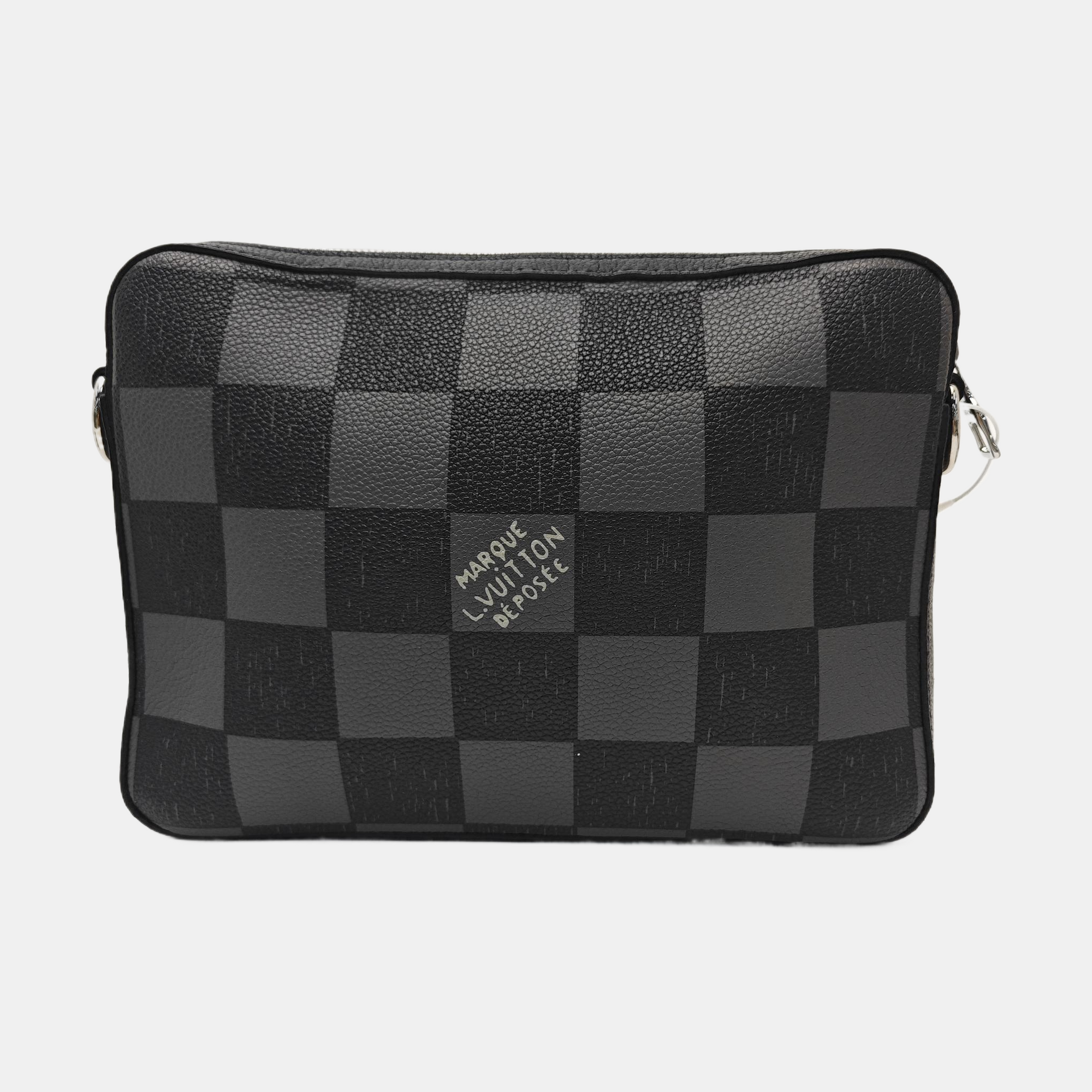 TRIO Damier Graphite Calfskin Gray