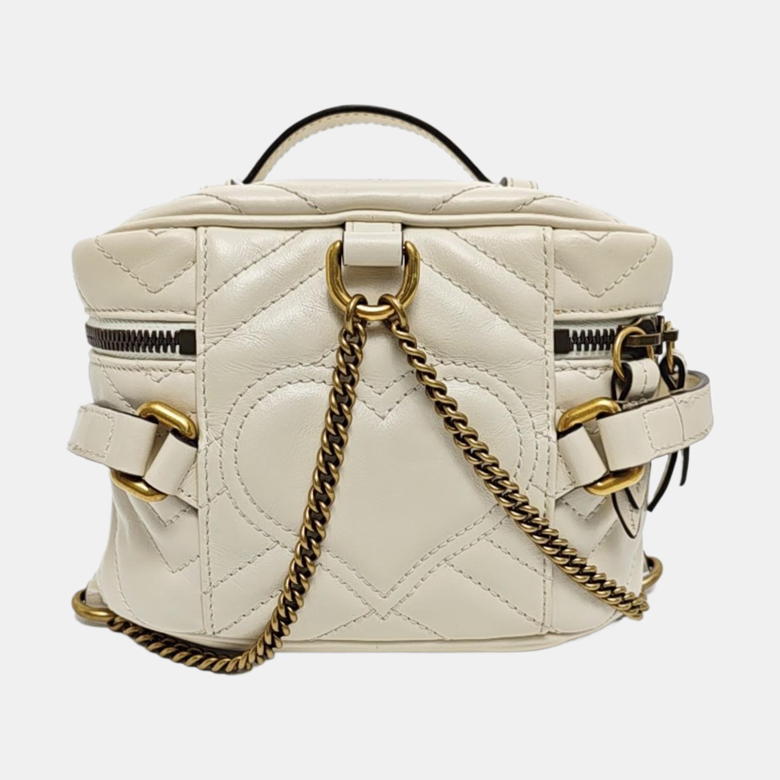 GG Marmont Mini Quilted Calfskin White
