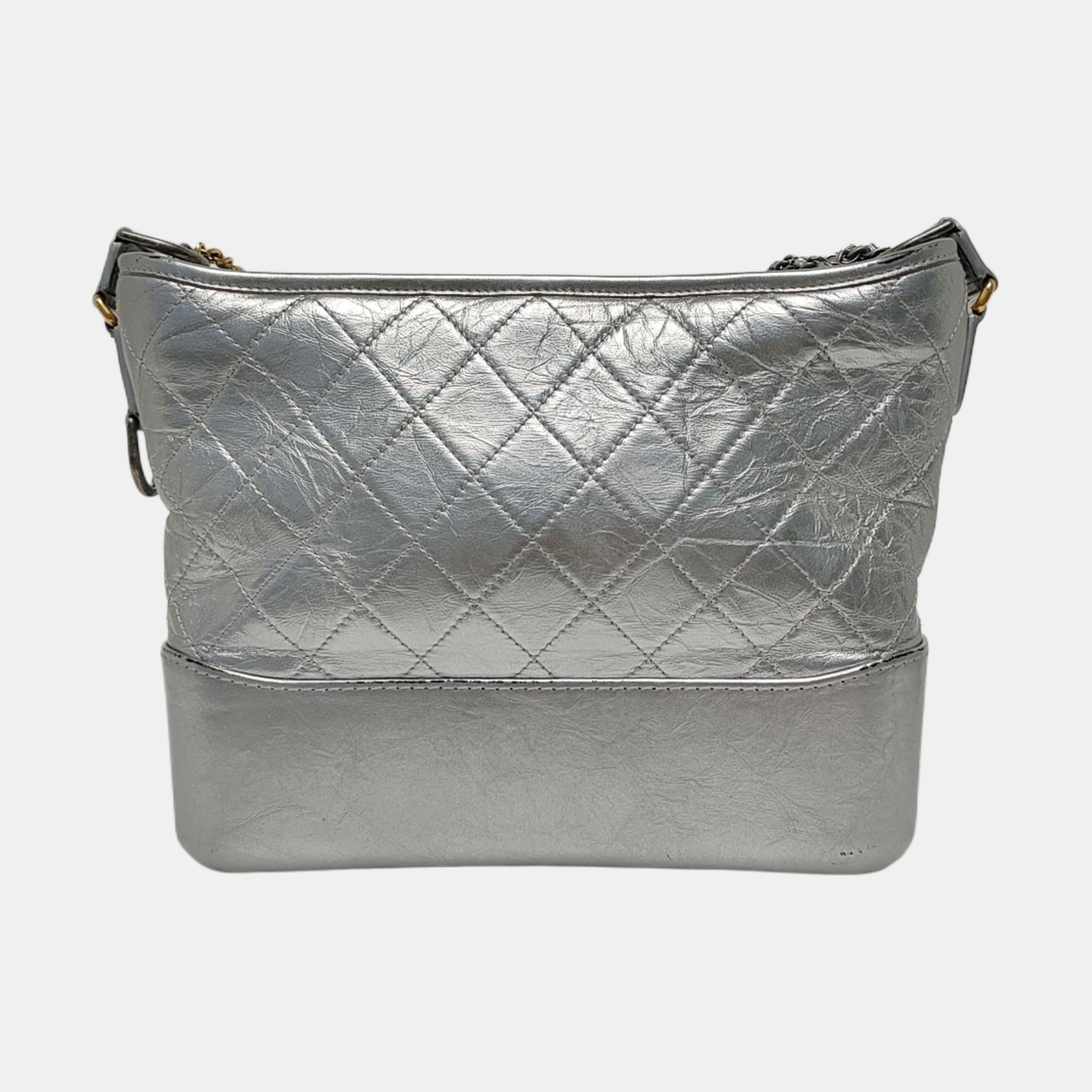 GABRIELLE Medium Quilted Calfskin Silver
