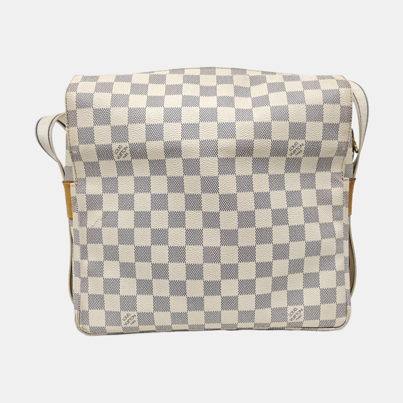 NAVIGLIO Damier Azur Coated Canvas White