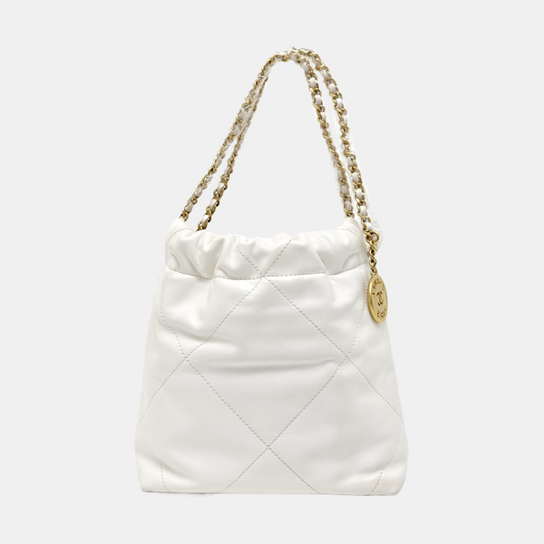 CHANEL 22 Mini Quilted Calfskin White
