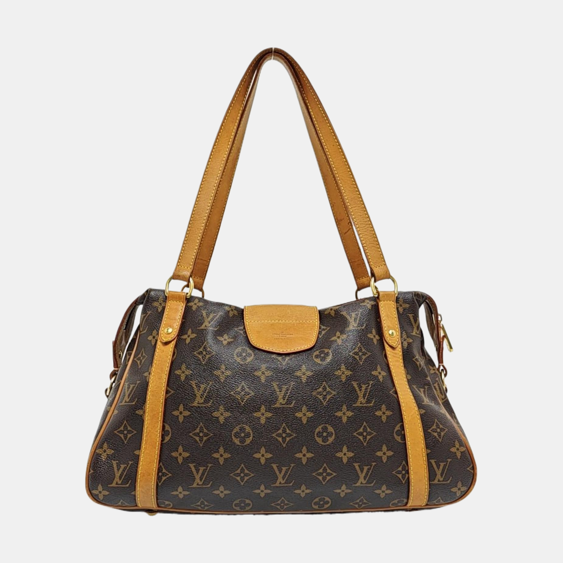 STRESA Monogram Coated Canvas Brown