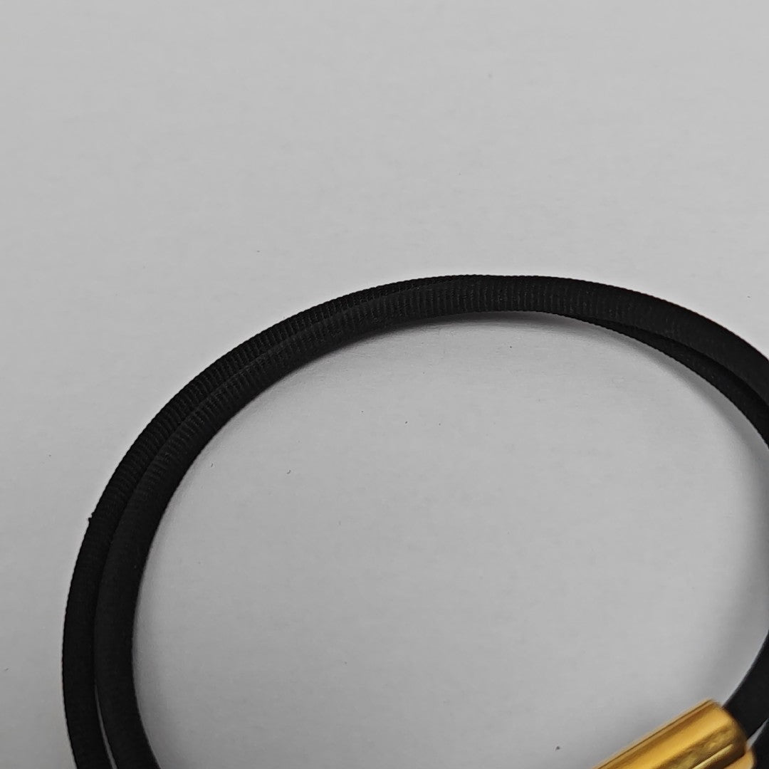 Tournis Tresse Leather Black Bangle
