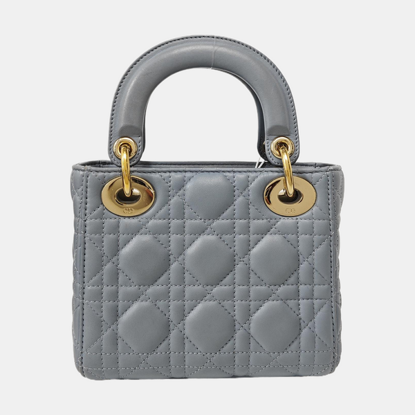 Lady Dior Mini Cannage Lambskin Blue