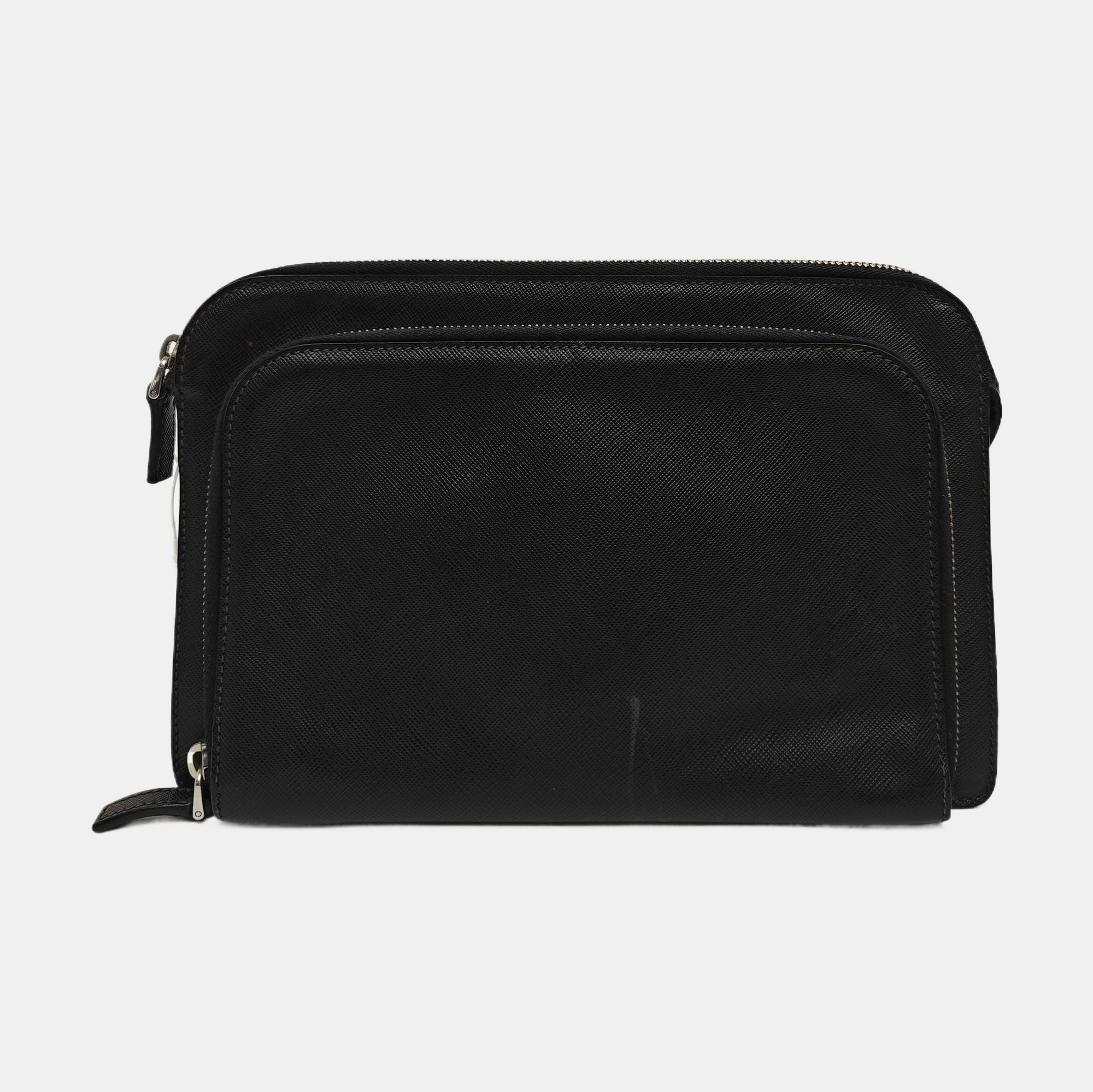Saffiano Calfskin Clutch Black