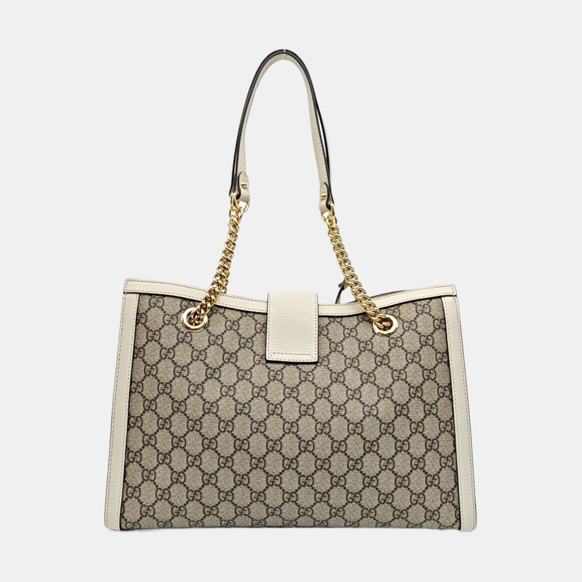Padlock Medium Monogram Coated Canvas Beige