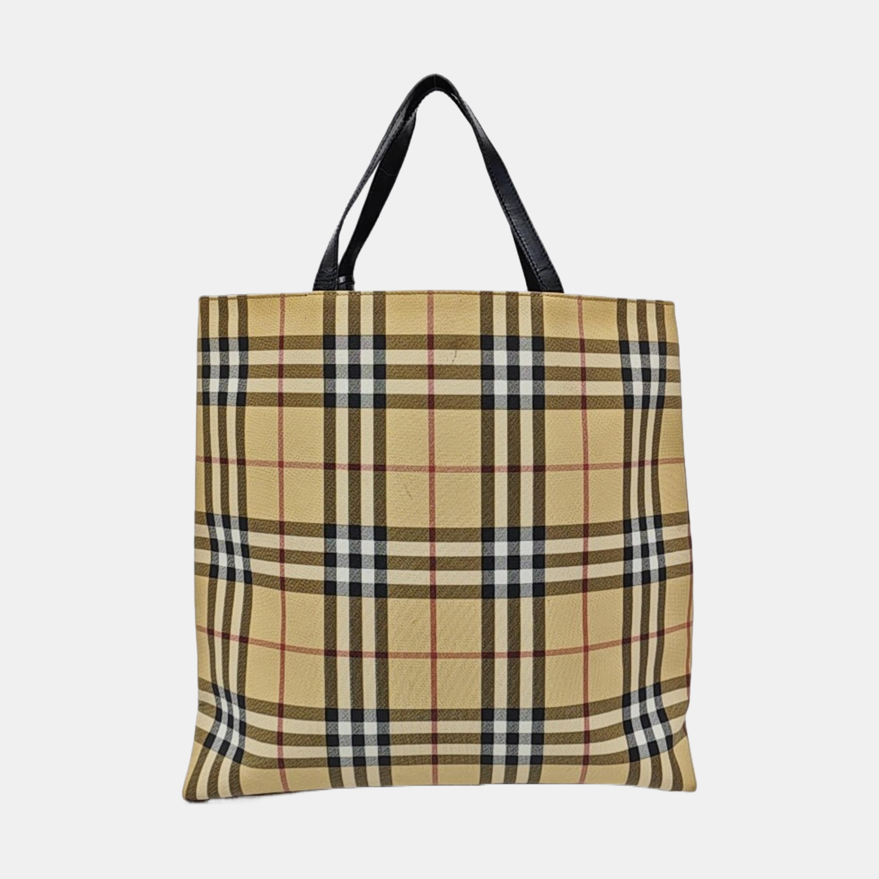 Coated Canvas Top Handle Bag Beige