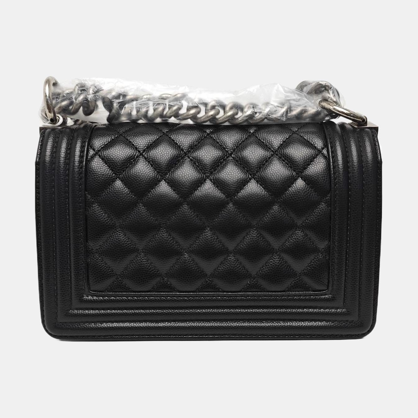 BOY CHANEL Small Quilted Grained Calfskin Black