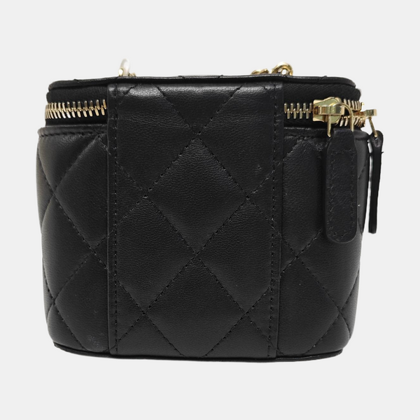 VANITY CASE Small Quilted Lambskin Black