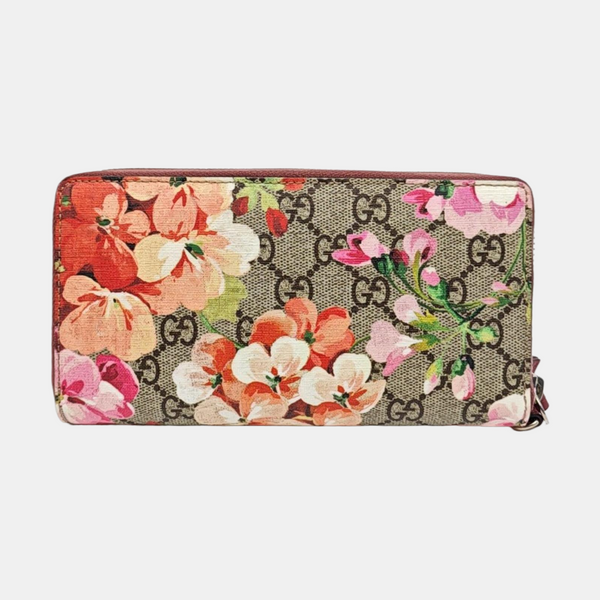 GG Blooms Monogram Coated Canvas Beige Wallet