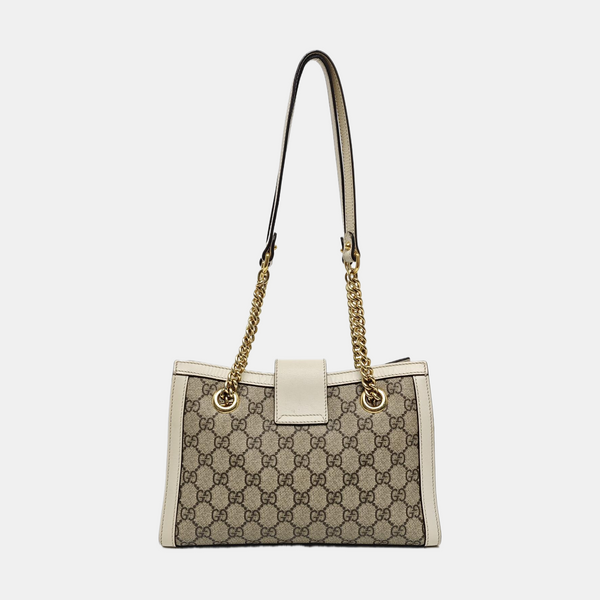Padlock Small Monogram Coated Canvas Beige