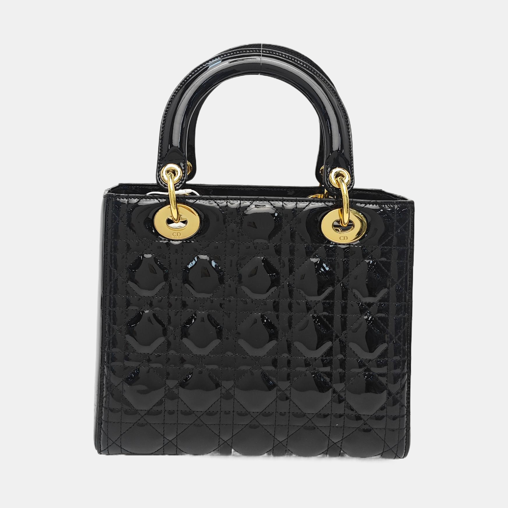 Lady Dior Medium Cannage Patent Leather Black
