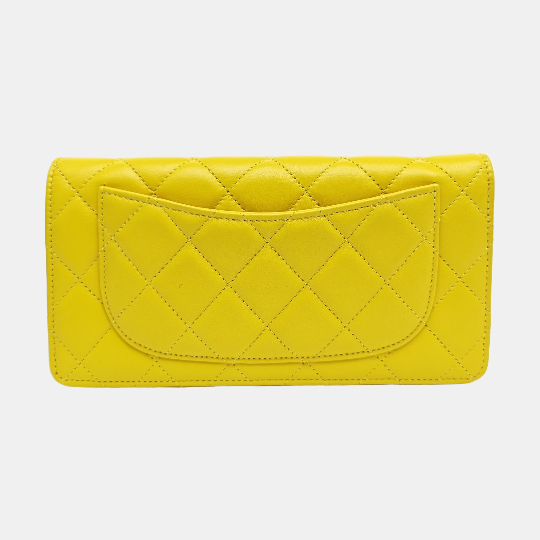 Quilted Lambskin Wallet Yellow
