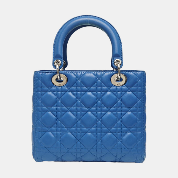 Lady Dior Medium Cannage Lambskin Blue