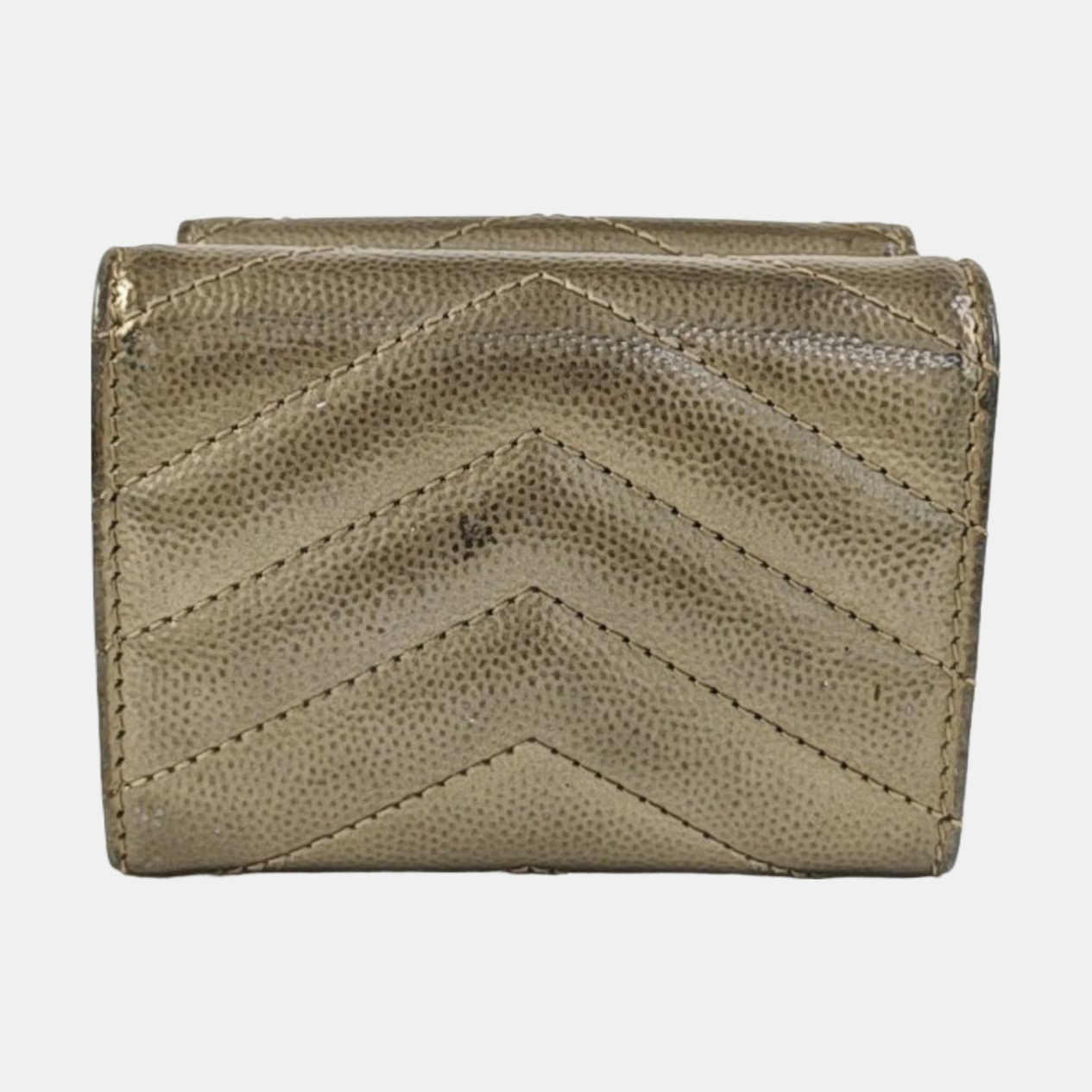 Chevron Calfskin Wallet Gray