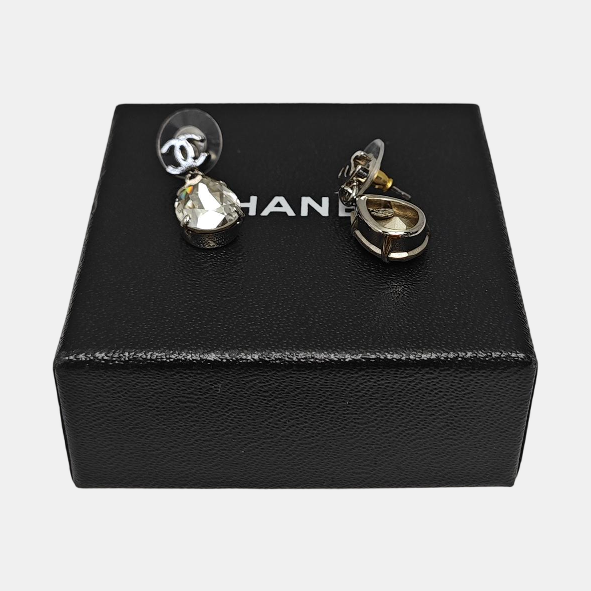 CC Logo Metal Silver Earrings
