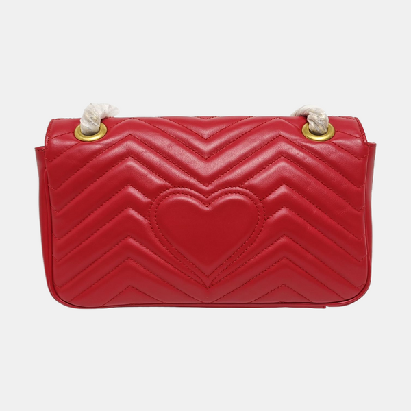 GG Marmont Medium Quilted Calfskin Red