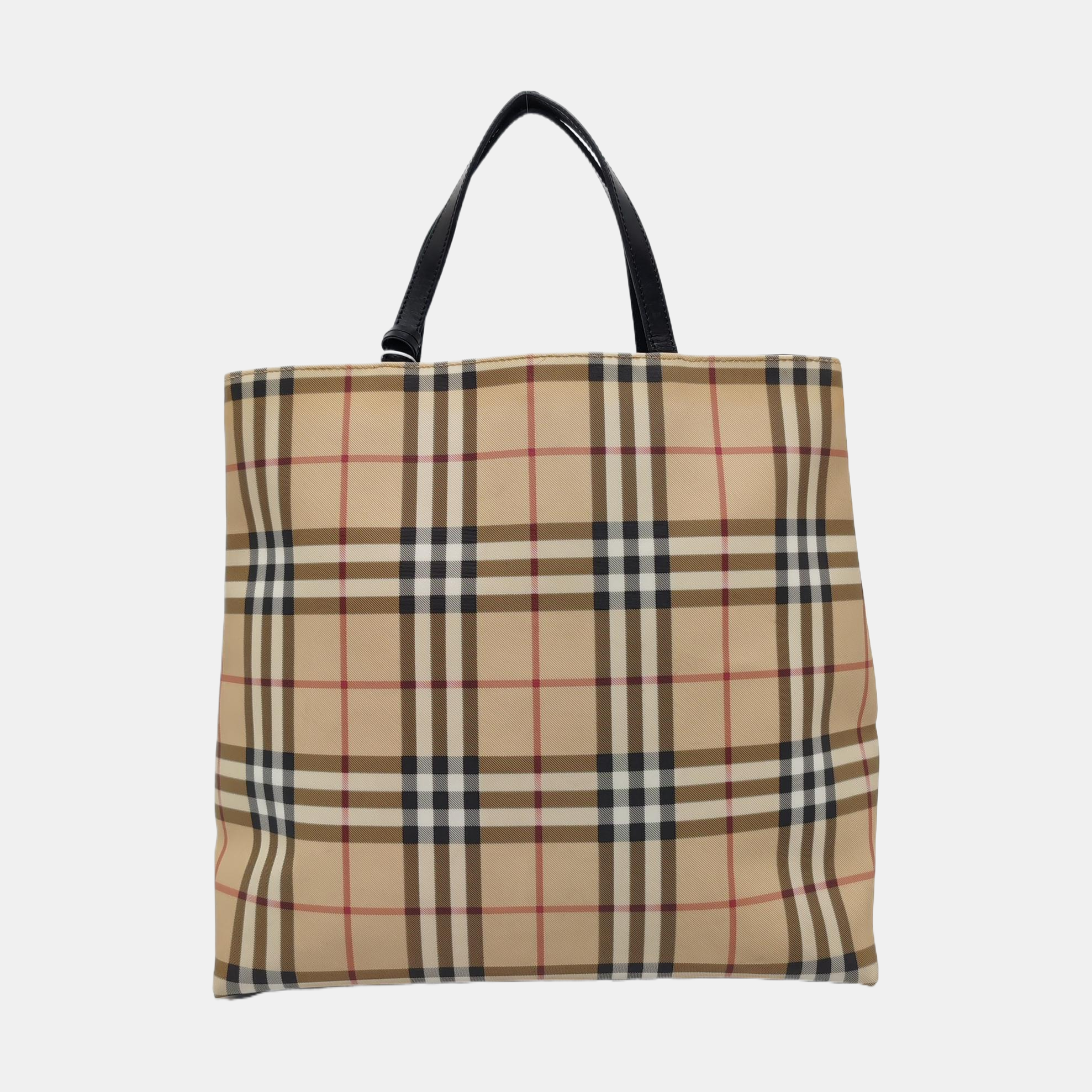 Coated Canvas Top Handle Bag Beige