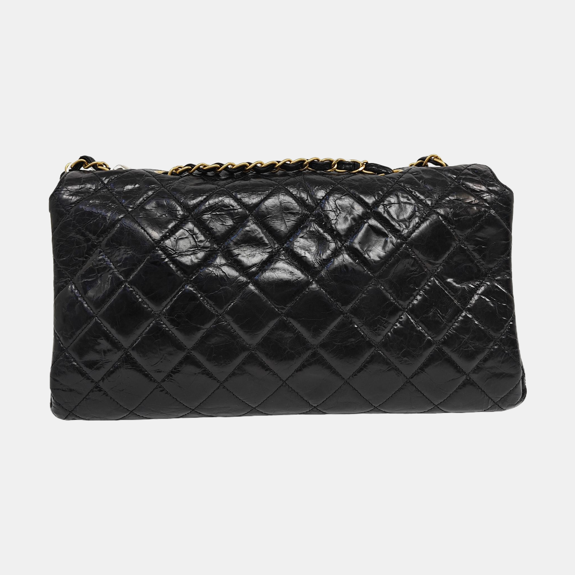 Quilted Calfskin Shoulder Bag Black
