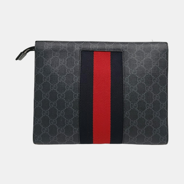 GG Supreme Monogram Coated Canvas Gray
