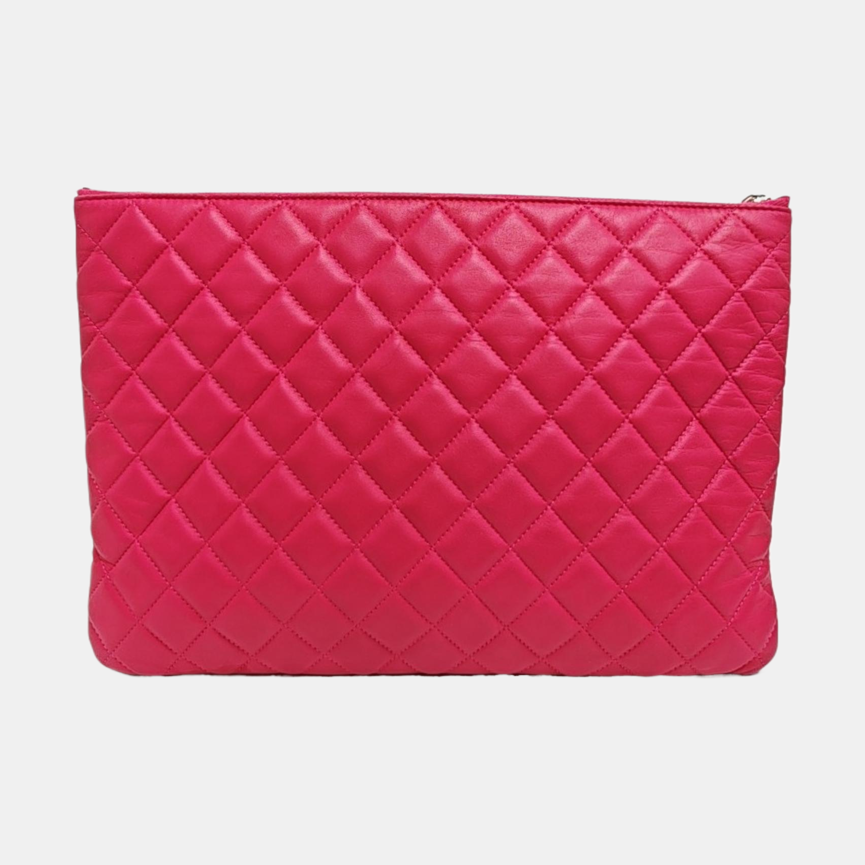 Quilted Lambskin Clutch Large Pink