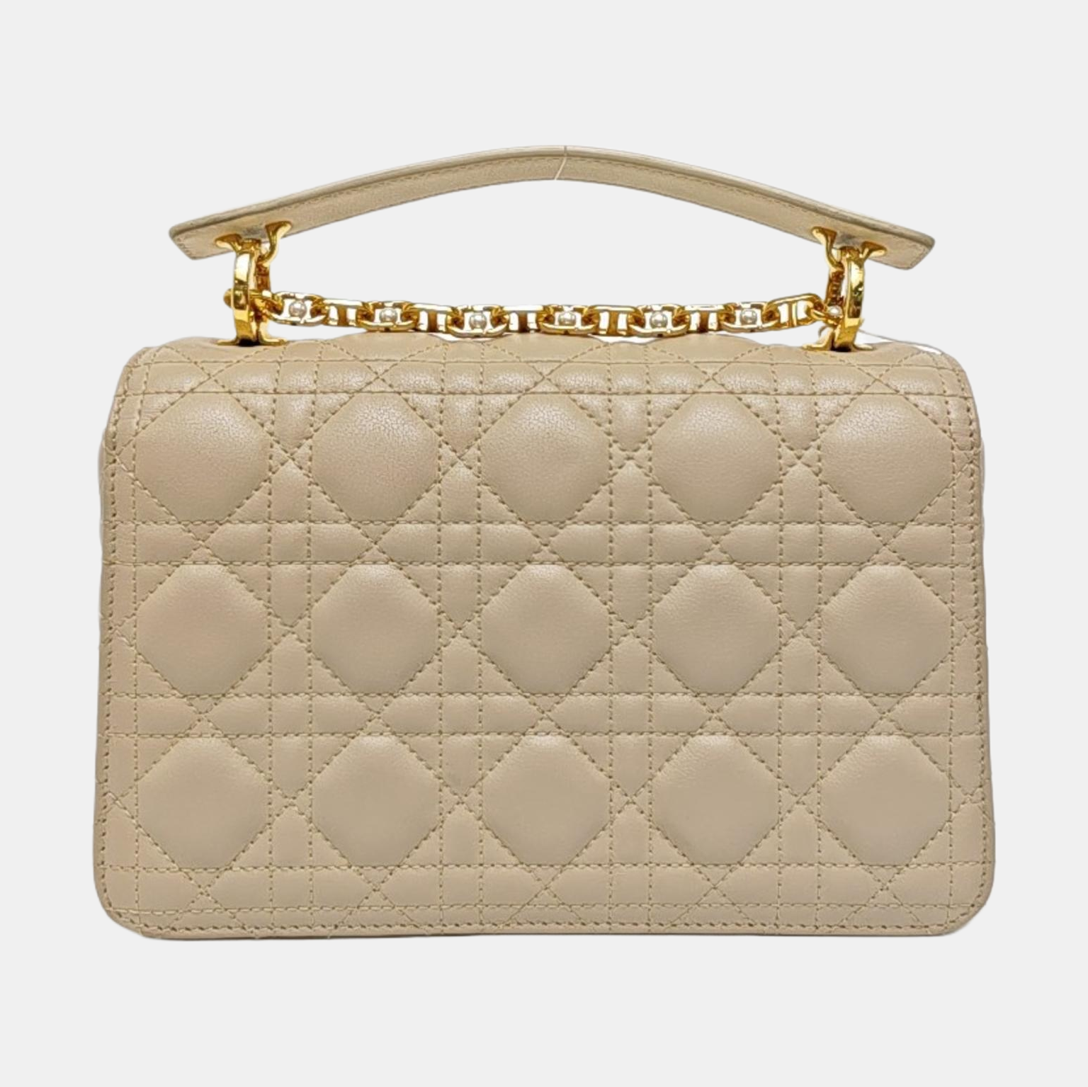 Jolie Small Cannage Calfskin Beige