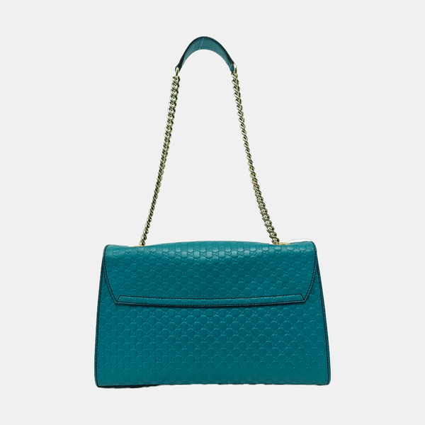 Emily Chain Monogram Calfskin Blue