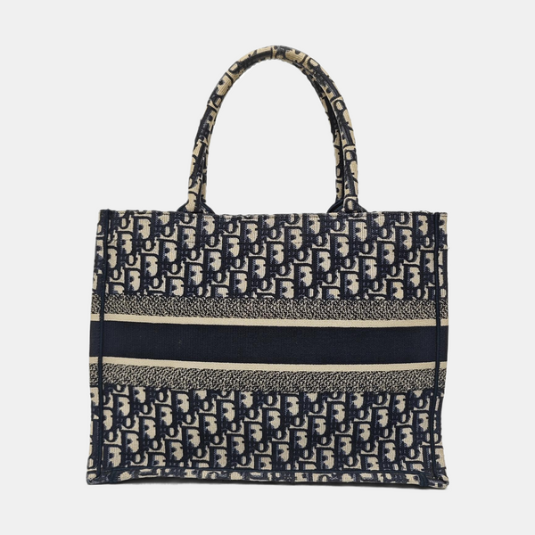 Book Tote Medium Oblique Canvas Blue