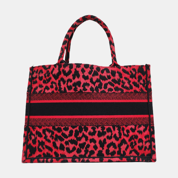 Authenticated pre-owned  Book Tote Medium Fabric Red - Tote Bag at Looply