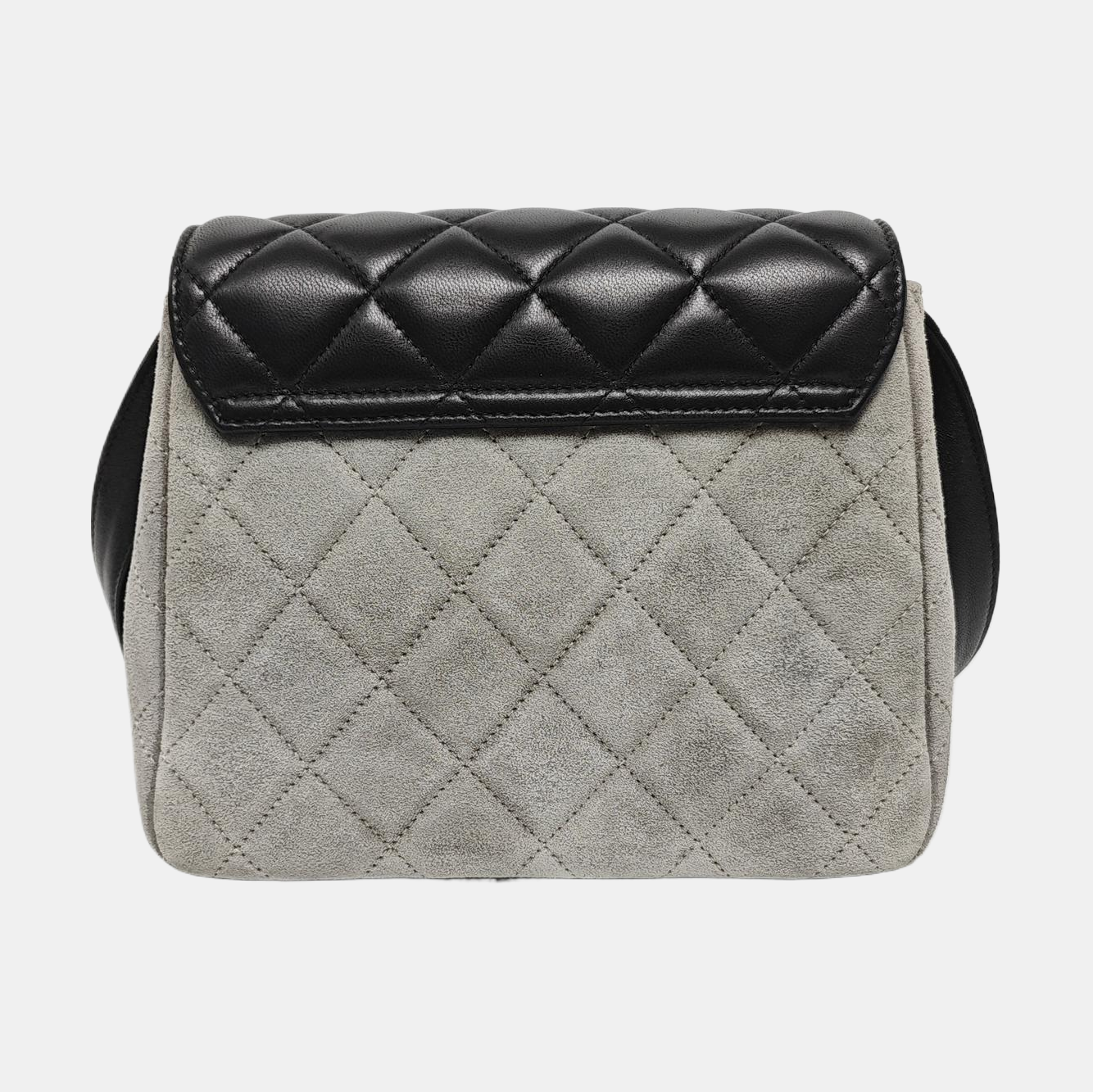 BIJOUX FLAP Quilted Suede Gray