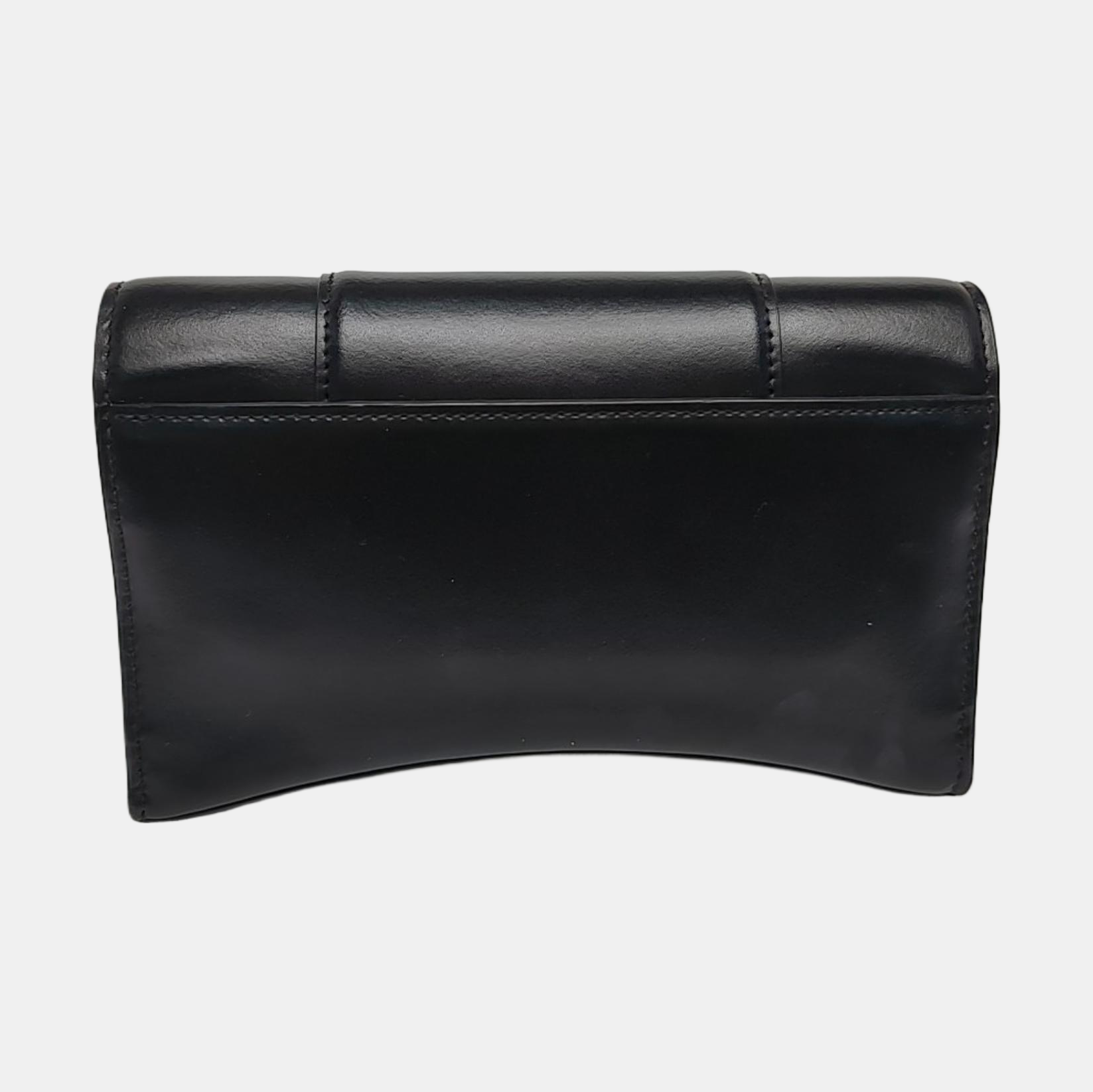 Hourglass Wallet On Chain Mini Calfskin Black