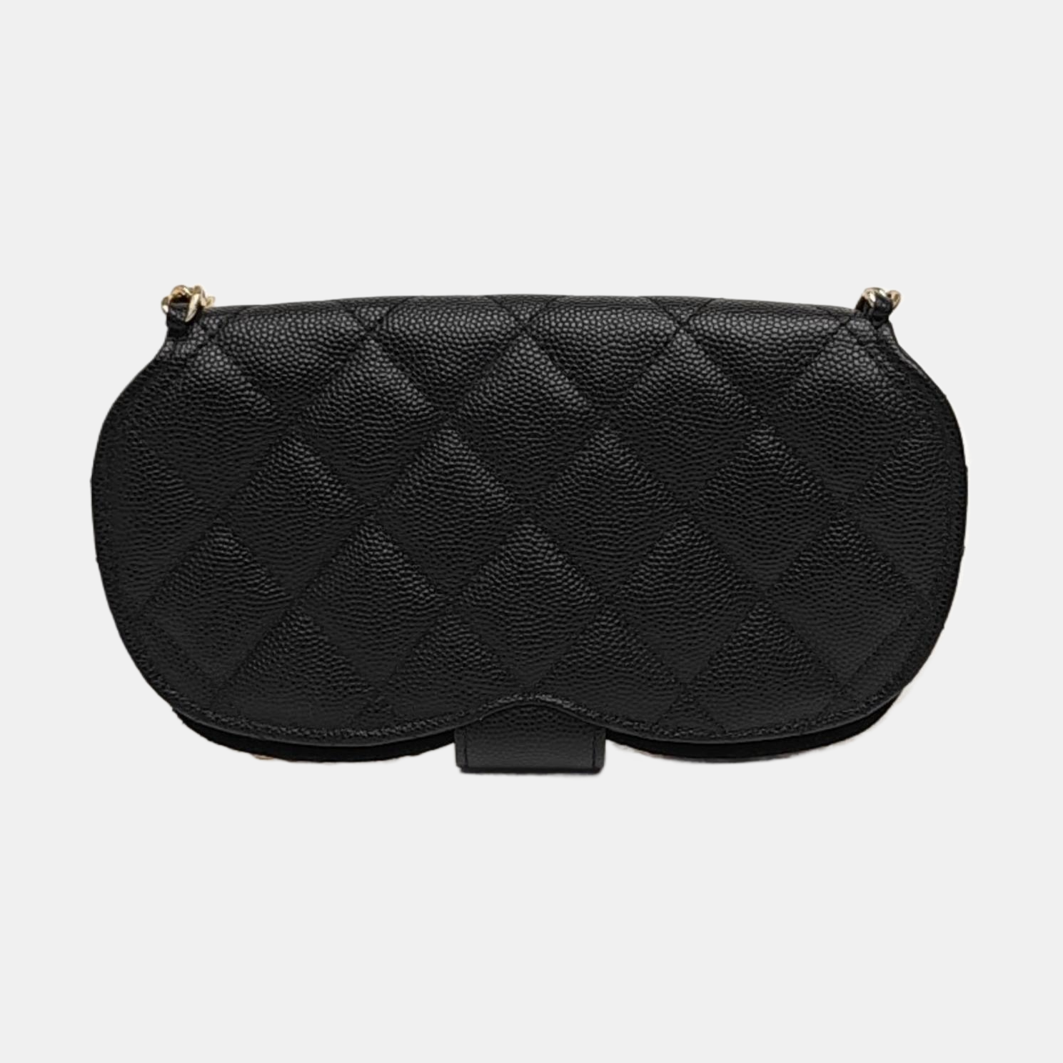 Quilted Grained Calfskin Crossbody Bag Black