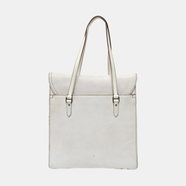Saddle Medium Calfskin White