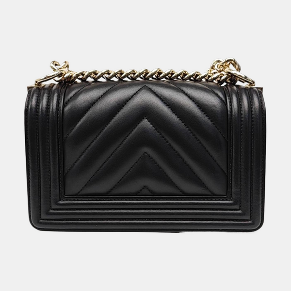 BOY CHANEL Small Chevron Lambskin Black