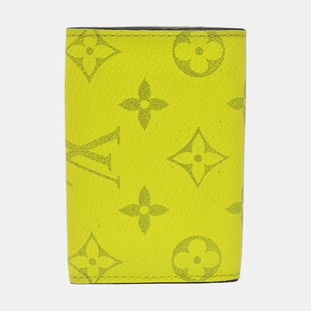 DISCOVERY Monogram Coated Canvas Yellow Card Holder