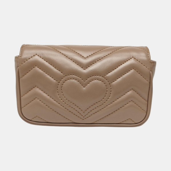 GG Marmont Mini Quilted Calfskin Beige