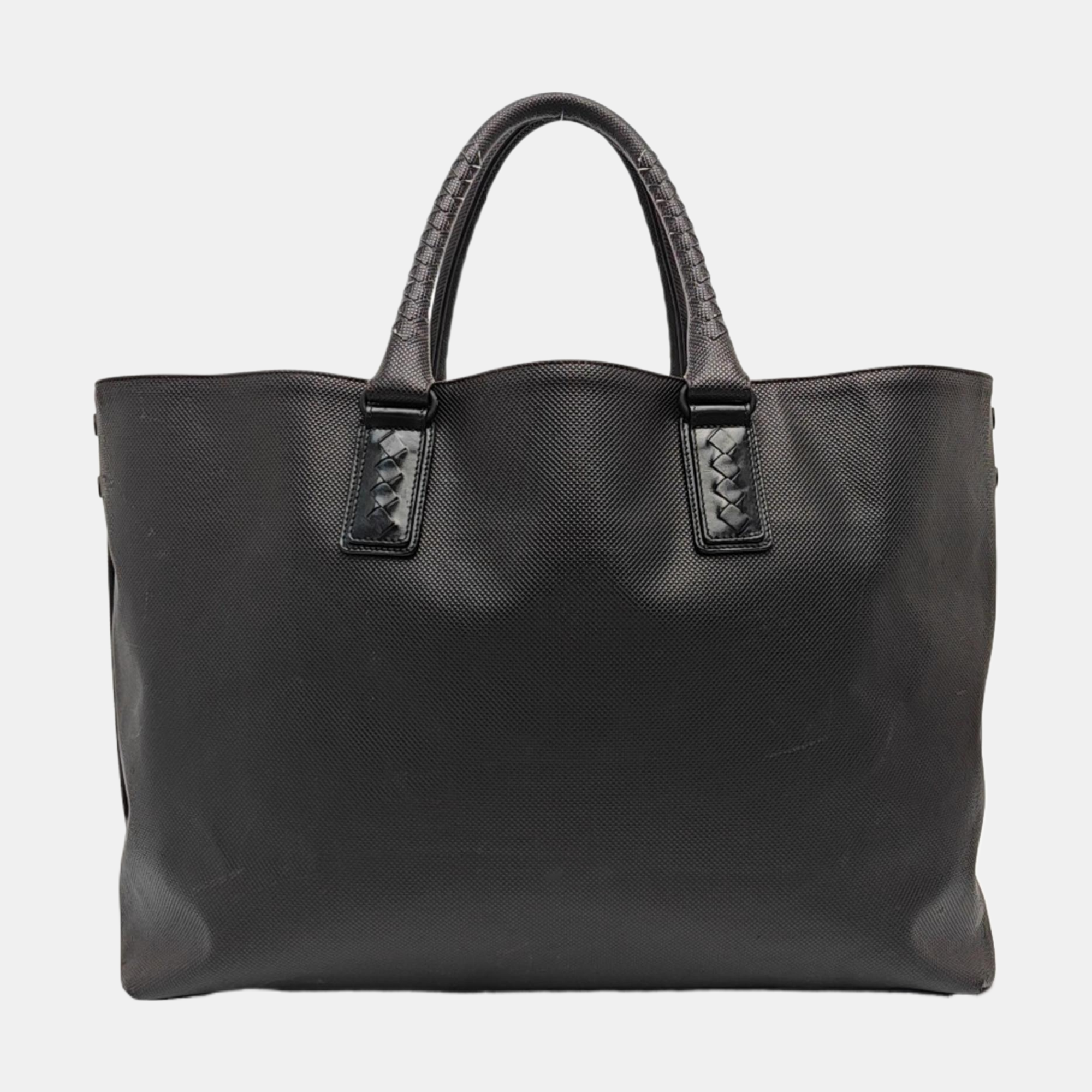 Coated Canvas Tote Bag Brown
