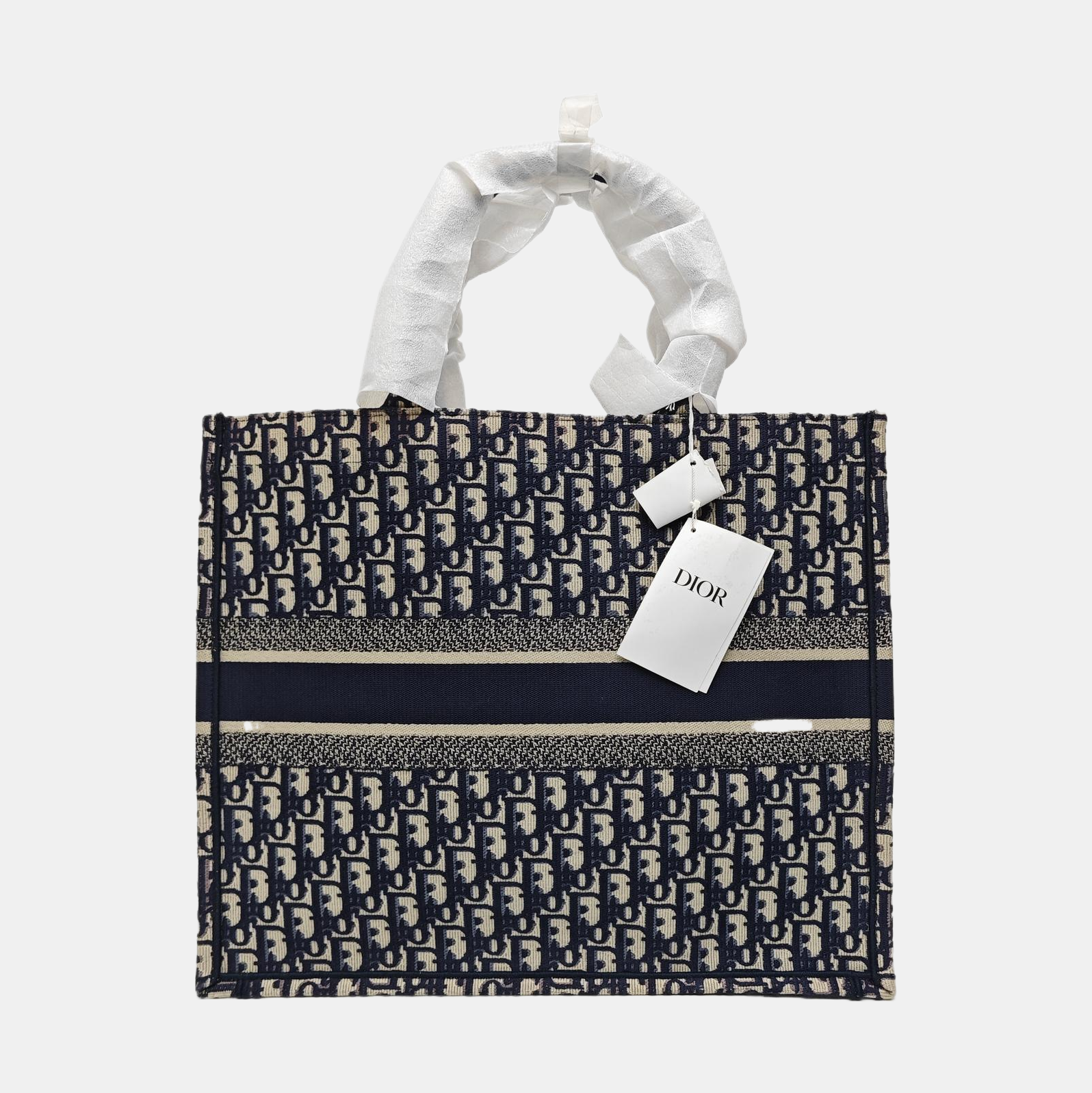 Book Tote Large Oblique Canvas Blue