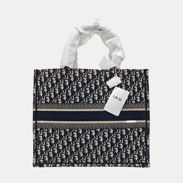 Book Tote Large Oblique Canvas Blue