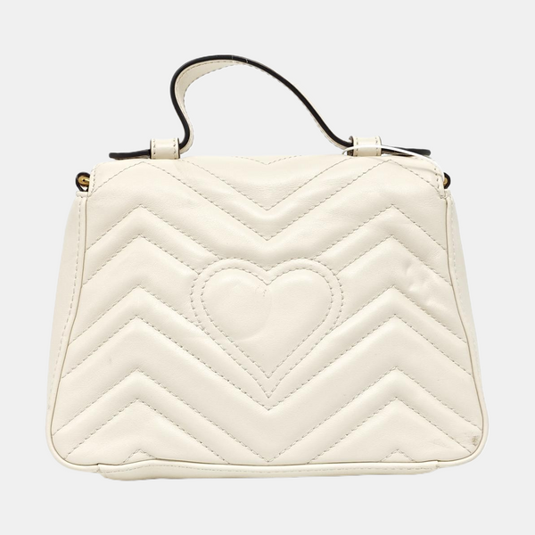 GG Marmont Mini Quilted Calfskin White