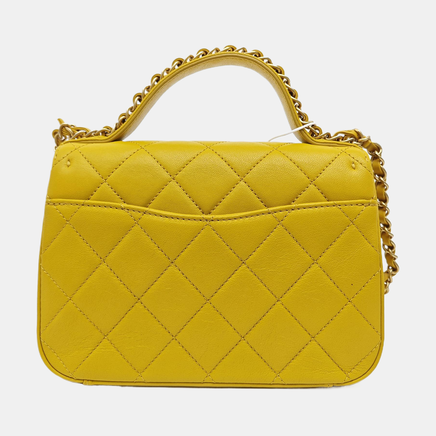 CHAIN INFINITY TOP HANDLE Quilted Lambskin Yellow