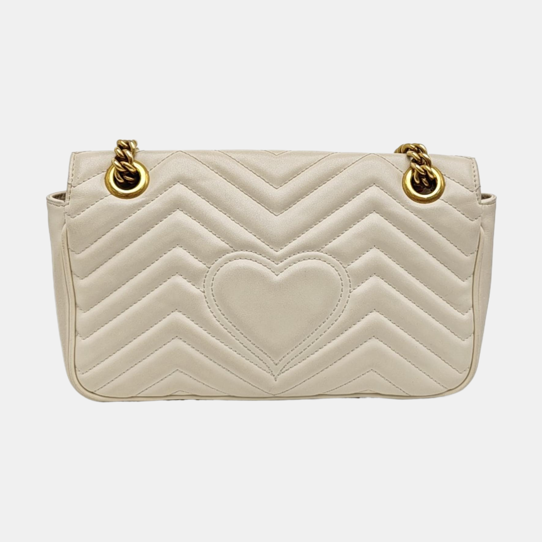 GG Marmont Medium Quilted Calfskin White