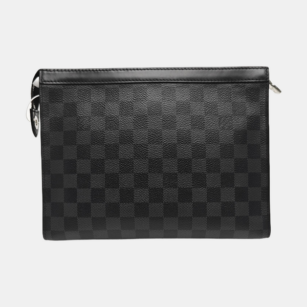 Pochette Voyag MM Damier Graphite Coated Canvas Gray