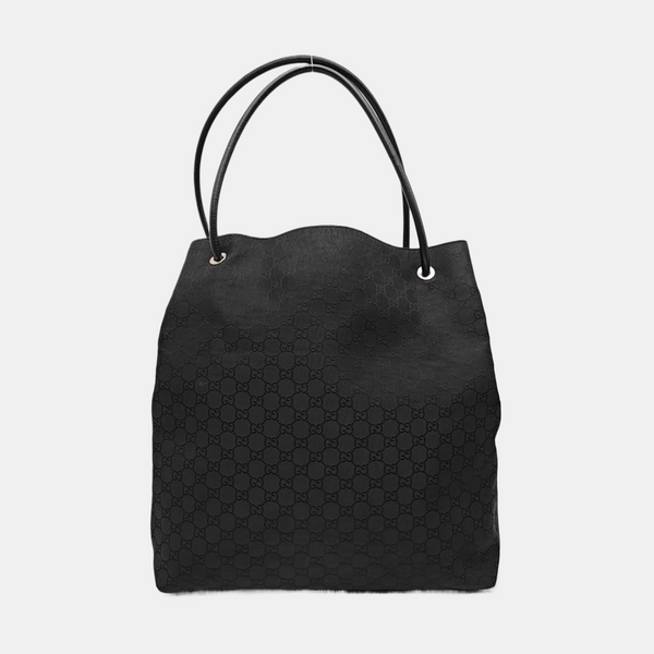 Monogram Fabric Shoulder Bag Black